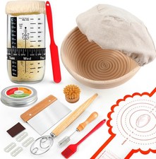 Joyyy Sourdough Starter Kit, Banneton Bread Proofing Basket, 8.5Inch Proofing Ba