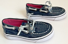 Sperry Top-Sider Bahama Boat Shoes with Bling - Black Sequins Size 5M Toddler