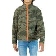 Eddie Bauer Kids Camo Fleece Jacket Zip Front Pockets Size L 14/16 Hunting Warm