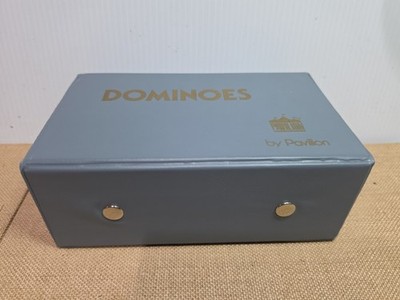 Dominos Double Nine Multi-Colored Dot Set by Pavilion  Gray & Gold Snap Case EUC