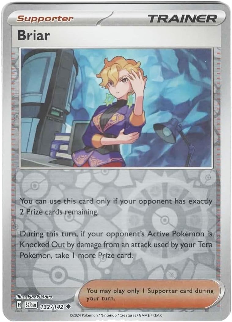 Pokemon - Stellar Crown - Reverse Holo - Briar 132/142 - NM/M