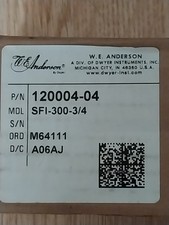 W.E ANDERSON 120004-04 INDICATORE DI FLUSSO VISIVO DOPPIA FINESTRA OTTONE NUOVO