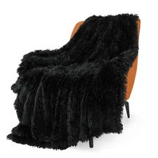 TOONOW Extra Soft Fuzzy Faux Fur Throw Blanket 50"x60", Reversible Lightweigh...
