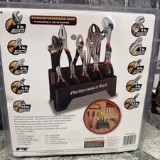 Performance Tool W1705 10-Pc Pliers Set w/ Rack Double-Dipped Handles