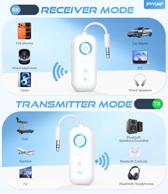 Bluetooth 5.4 Transmitter Receiver, Wireless Audio Adapter, Airplane Gadgets