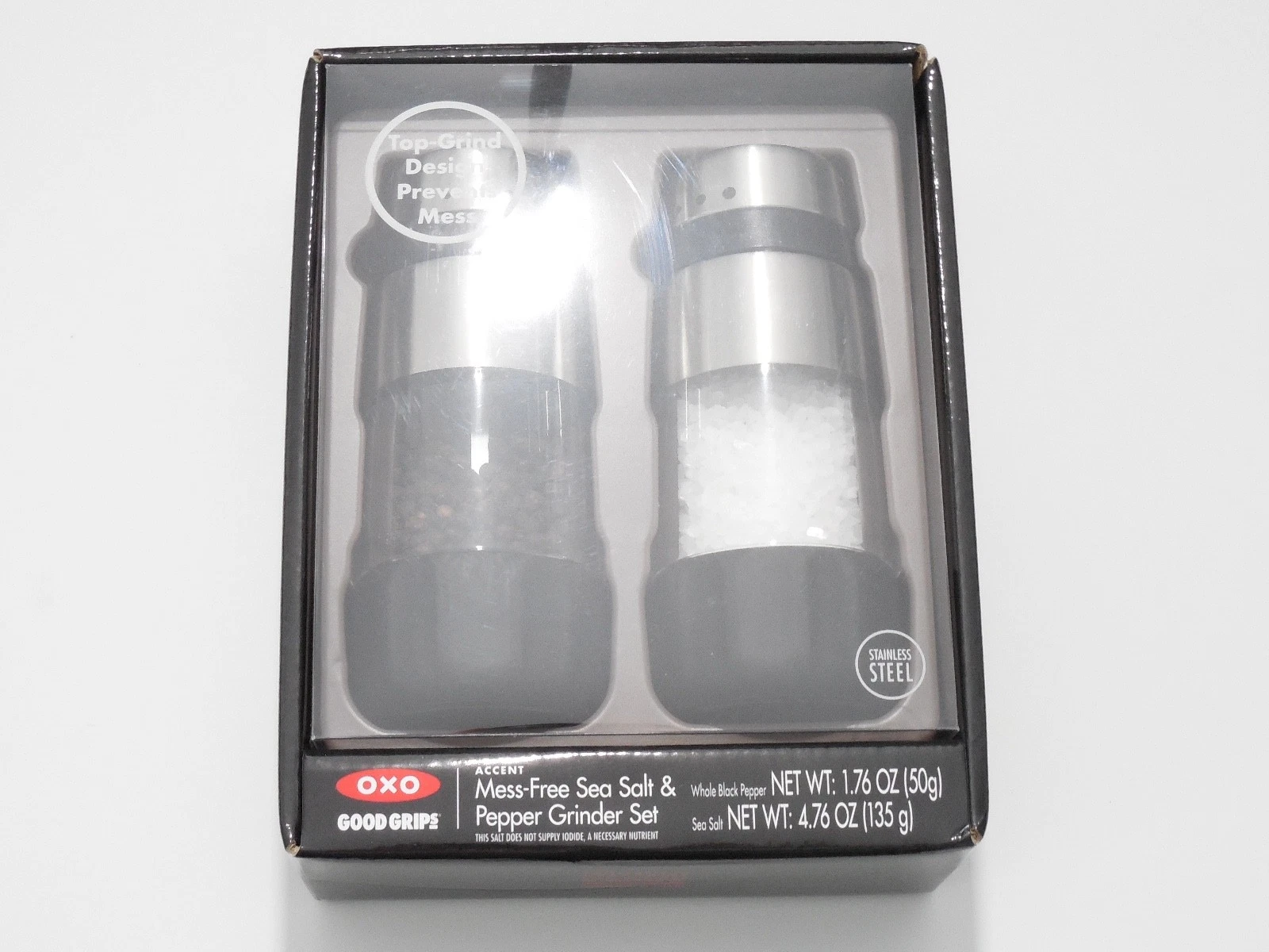 OXO Good Grips Accent Mess-Free Salt & Pepper Grinder Set