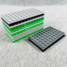Lego Base Plate Mixed Lot 6 x 10 #3033 and 6 x 12 #3028 Green Gray Black