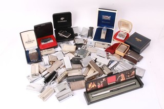 Lot 60 VTG Silver Tone Lighters Parts Repair Colibri Vauen Ronson Ibelo Sarome