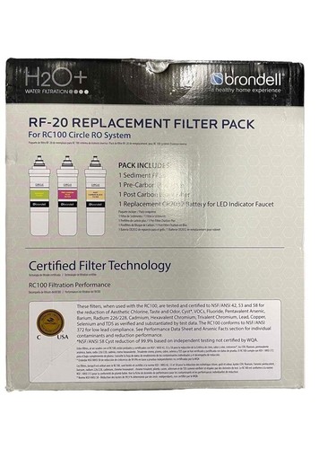 NEW Brondell RF-20 Replacement Filter Pack For RC100 Circle RO System - Picture 2 of 5