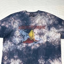 Abercrombie & Fitch A&F Blue & White Tie Dye Muscle T Shirt Mens sz XL Tee