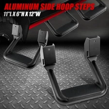 [2Pcs] Aluminum Side Steps for Chevy GMC Dodge Ford Pickup Trucks SUVs Black