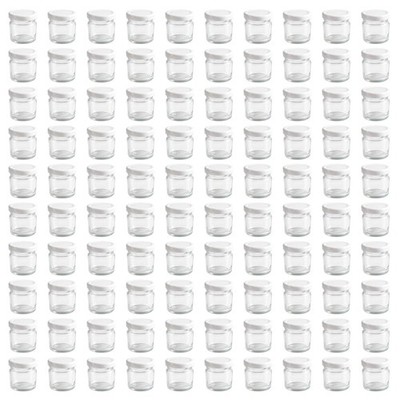 100 Mini Sturzgläser 53ml weiß Portionsgläser Einmachgläser Marmeladengläser