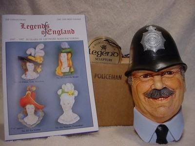 Legends Policeman Made in England F Wright Bossons Chalkware NOS