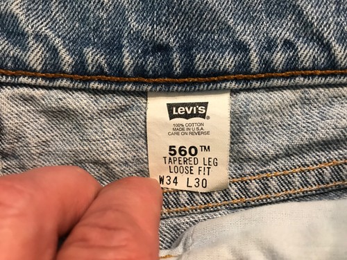 Jean vintage Levi's 560 taille 34x30 coupe ample jambe conique made USA #635 - Photo 8/15