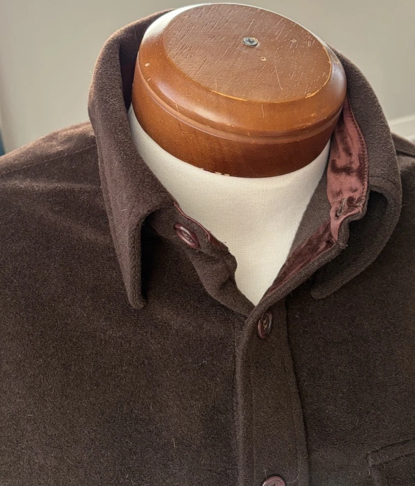 Camisa retro vintage Lee de fieltro marrón de terciopelo con botones talla M manga larga para hombre Foto 3 de 4