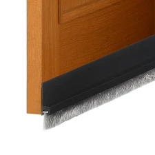 3 Pcs Door Sweep, 1.2 Inch x 40 Inch Door Bottom Sweep Door Brush, Black