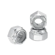 25Pcs Nylon Lock Hex Nuts - [5/16" x 18], 304 Stainless Nuts, Silver