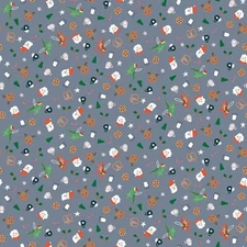 Dear Stella Christmas Santas Colony on Blue 100% Cotton Price per Yard