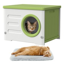 Outdoor Cat House - Weatherproof Heavy-Duty Feral Cat Shelter, Insulated Elev...