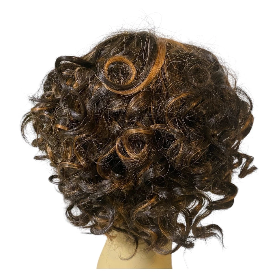Soft Curls Wig Synthetic Hair Dark Brown Black Copper Women Teens Avg Size NWT - Image 3 of 4