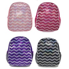 Kid's Girls Dance Chevron Wave Sequin Backpack Gymnastics Cheer Colors Option