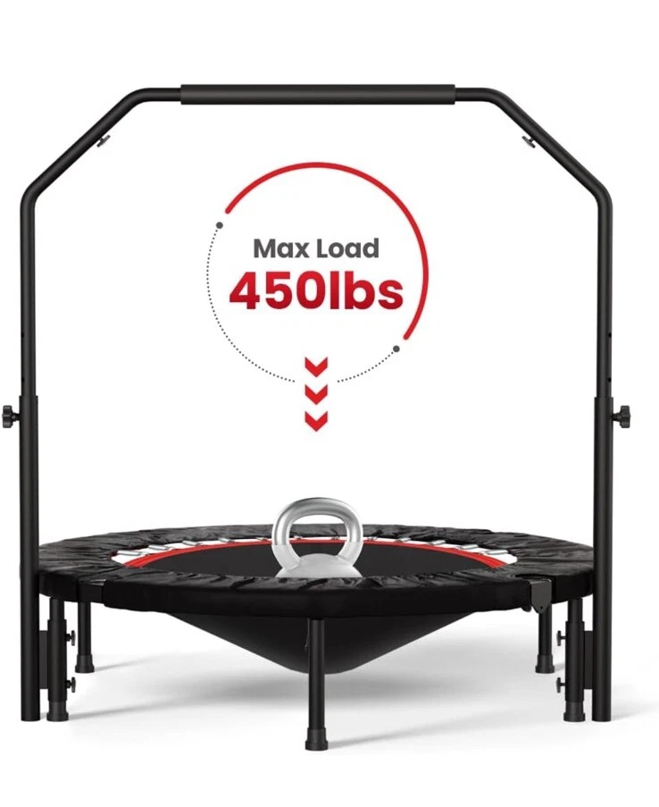 40" Mini Exercise Trampoline for Kids Adults Indoor Foldable Fitness Rebounder - Image 2 of 4