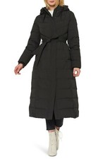 New Sanctuary Belted Water Resistant Down & Feather Fill Puffer Coat M #c1922
