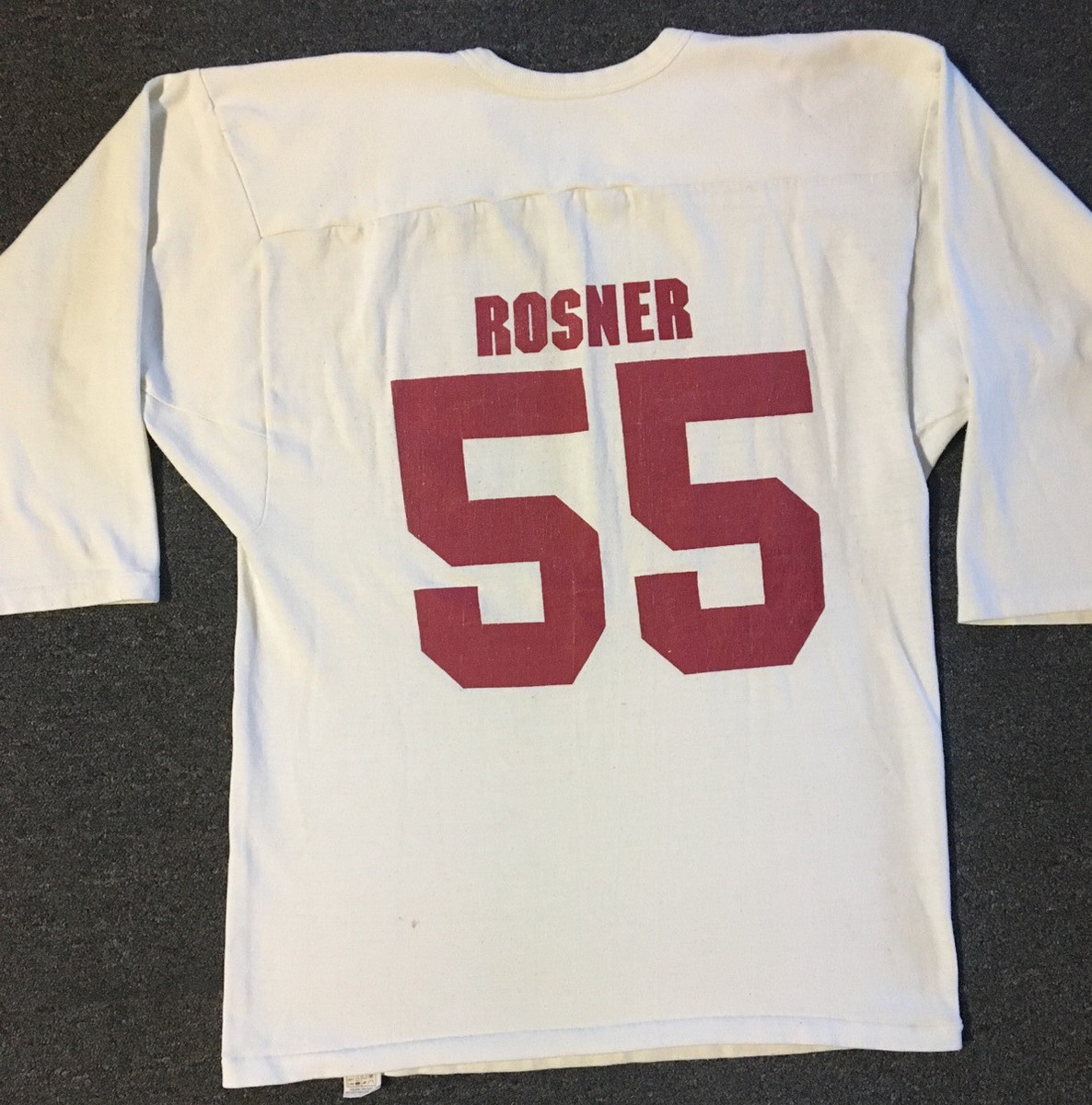 Vtg 70s Russell #55 Rosner Football Jersey L USA School