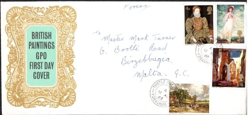1968 UK FDC - British Paintings - Set Four Stamps