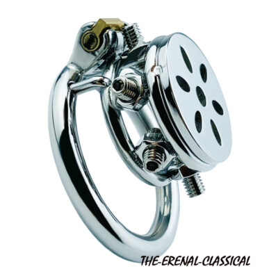 Flat Short Chastity Cage Screw Stimulate Masochism Stainless Steel Ring Male