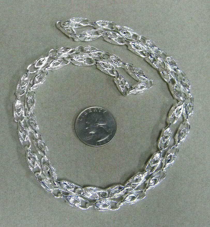 Men's Lady's Silver Plated Turkish Rope Chain 30in inch Long 6mm Wide ...