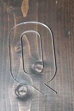 Letter Q PlexiGlass Cut Acrylic Arts and Craft Home Decor Alphabet Transparent