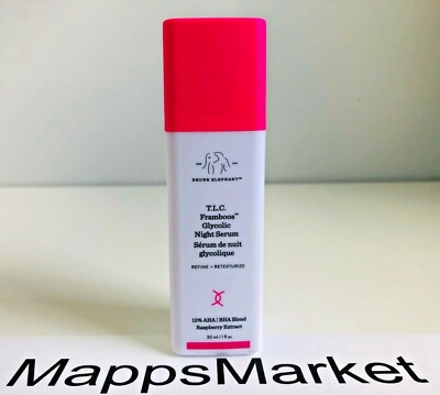 NWOB Authentic DRUNK ELEPHANT TLC Framboos Glycolic Night Serum