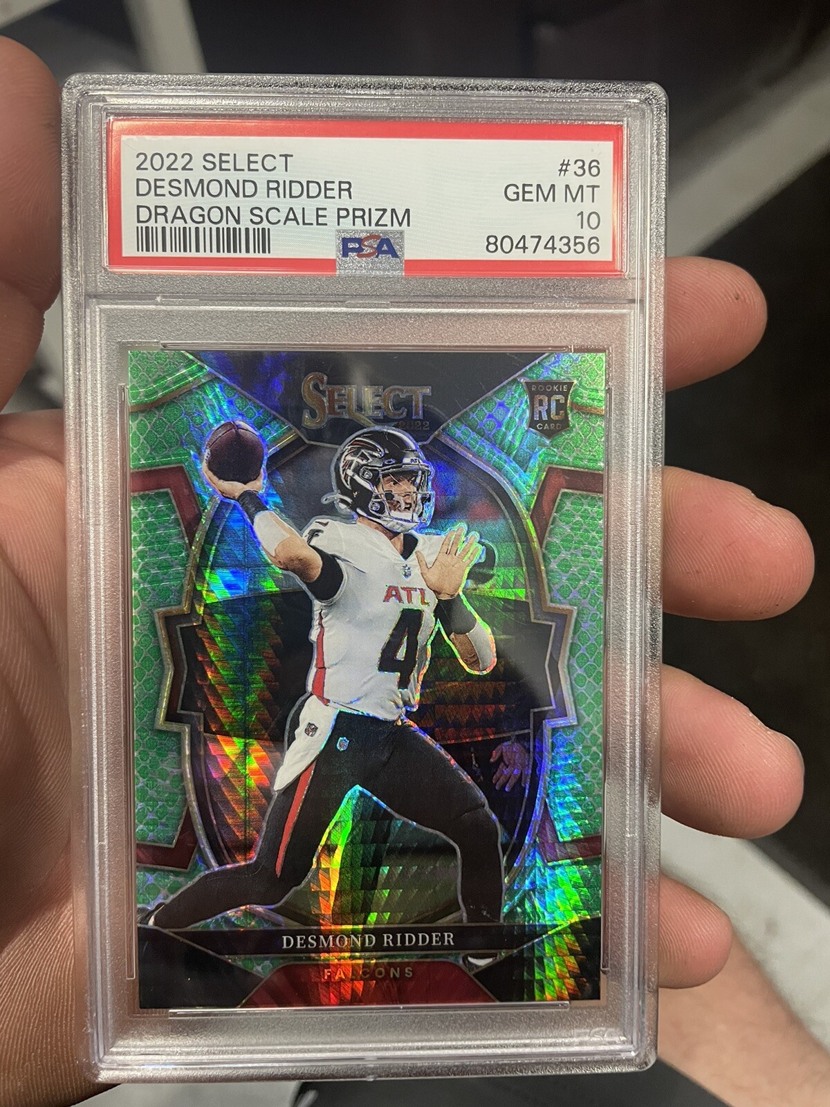 Desmond Ridder 2022 RC Select Concourse Dragon Scale Prizm 06/89 Gem Mt 10