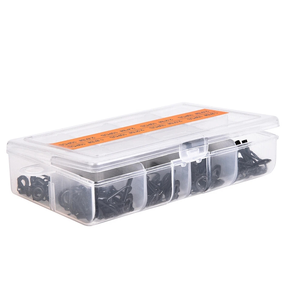 80PCS Ceramic Fishing Rod Guide Tips Top Eye Rings Line Repair Kit 8 Sizes Set - Image 4 of 4