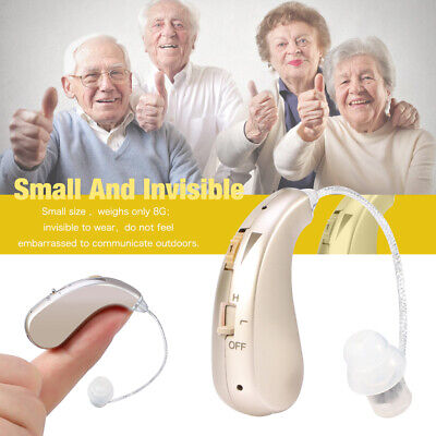 Buy Rechargeable Digital Hearing Aid Sound Voice Amplifier Behind Ear Adjustable UK