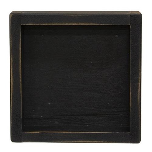 New BLACK Pillar Candle Holder WOOD TRAY  Farmhouse 7" Square x 1.5"H