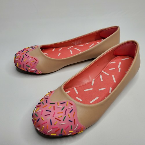 Schuh Bäckerei rosa Streusel flach Damen Größe 5 Donut Design Süßigkeiten für Ihre Füße - Bild 4 von 10