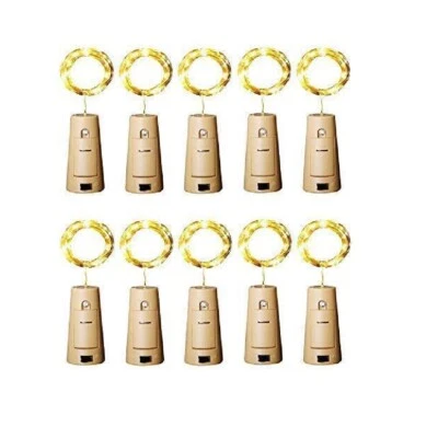 10Pcs Bouteille Fée Chaîne de Lumières de LED de Liège pour la Fête de Mariage d - Photo 1/4