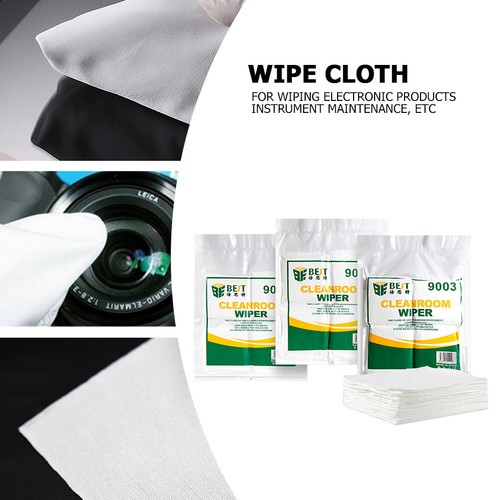 Lot de 100 lingettes de salle blanche en microfibre, antistatiques, sans poussière, pour mobile - Photo 4/11