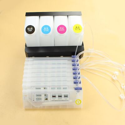  4Tank + 8 Refillable Cartridges Bulk CISS For Roland Mimaki Mutoh Printe