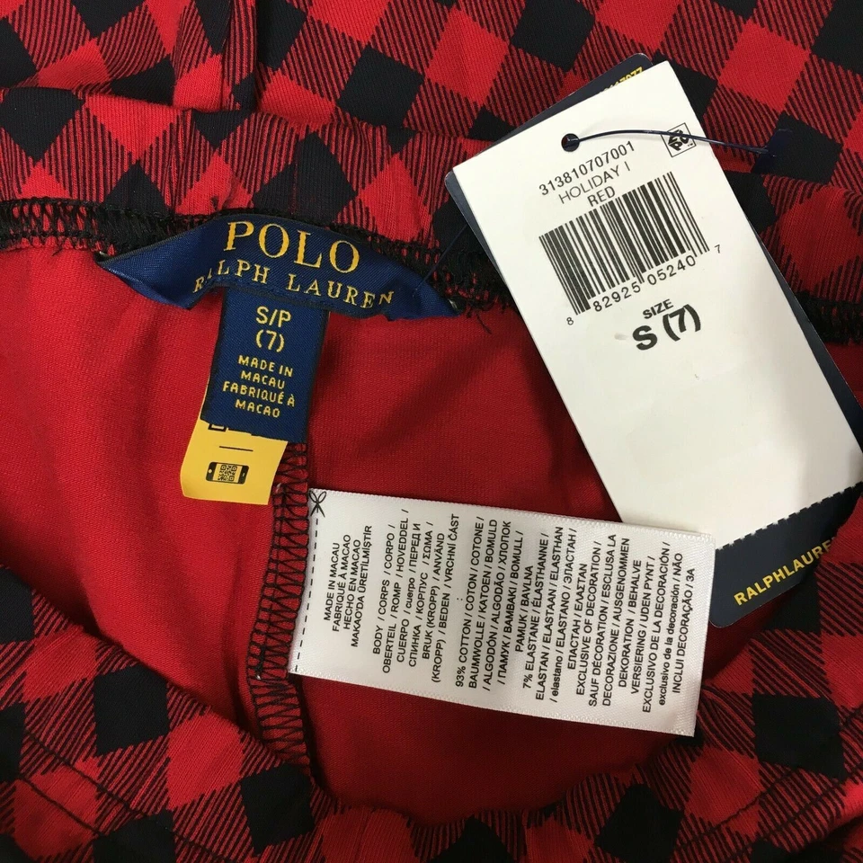 Polo Ralph Lauren Leggings Buffalo Check Elastizado Jersey en Rojo Negro Niñas Grandes 7 Foto 4 de 4
