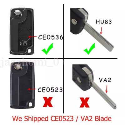Flip Key Shell & Battery For Peugeot 407, 307, 308 SW HDI - Replacement Housing