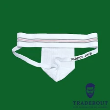 Daddy’s Jock custom embroidery mens white athletic supporter jockstrap