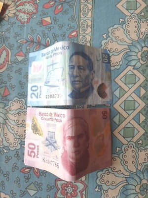 370 Pesos Mexico Mexican 20 Pesos 50 Pesos Scheine Echt Geld