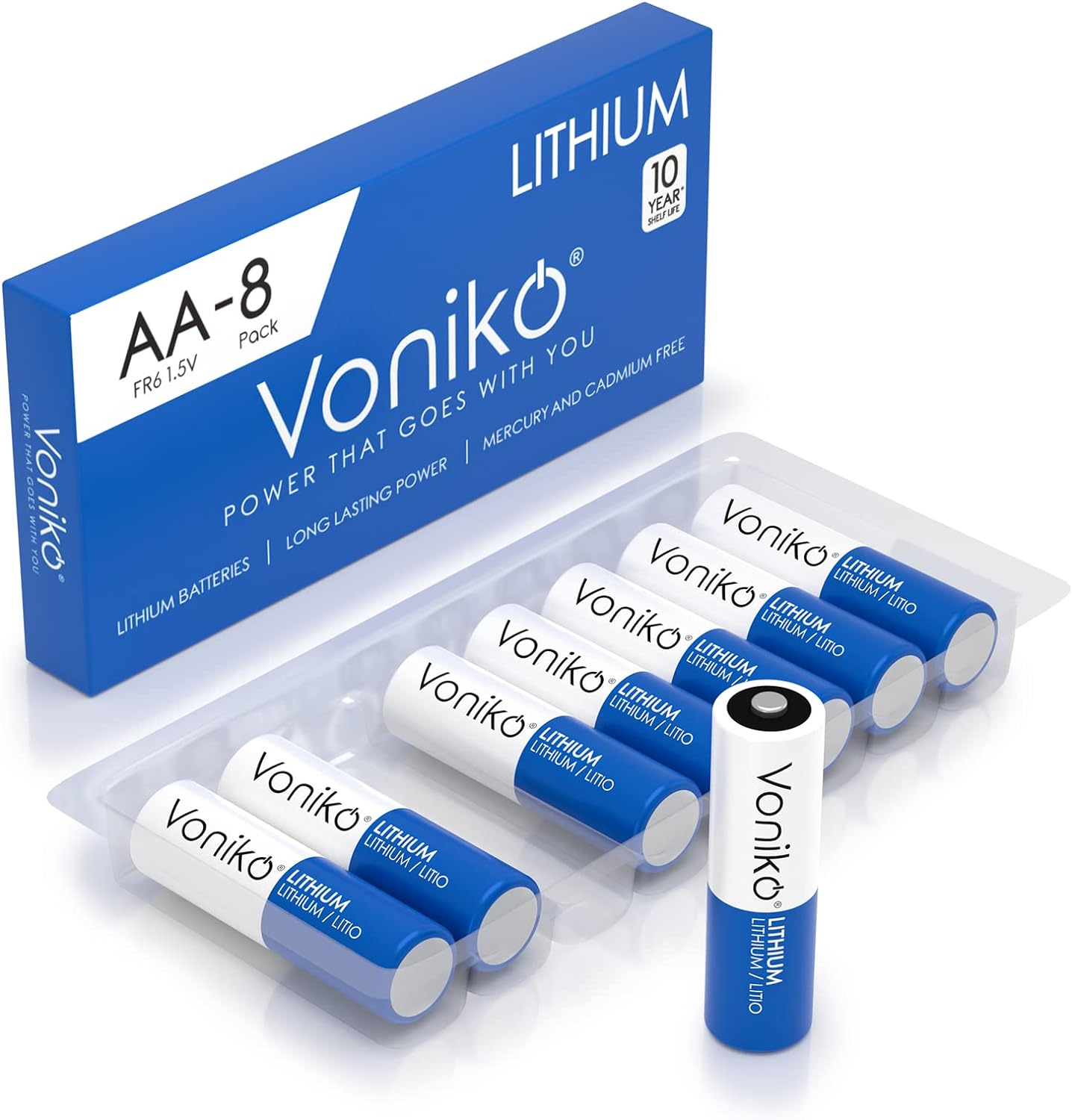 AA Batteries, 8 Pack 1.5V Lithium AA Batteries—High Performance Double a Long La-image