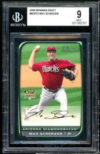 Max Scherzer Rookie Card 2008 Bowman Draft #BDP33 BGS 9