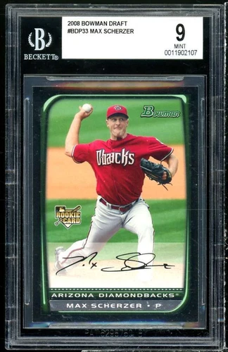Max Scherzer Rookie Card 2008 Bowman Draft #BDP33 BGS 9