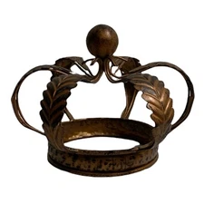 Metal Crown Tealight Candle Lantern Canopy Cover Copper Color Sculpture Decor