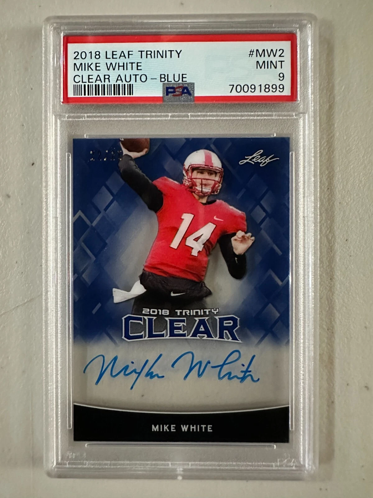 Mike White Leaf Trinity Clear Autographs #MW2 Blue